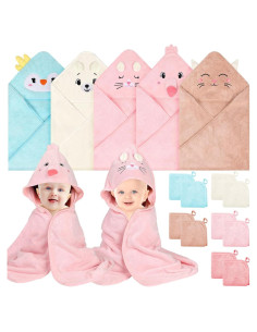 Toallas con Capucha para Bebés Sublaga - 15 Piezas Suaves y Absorbentes