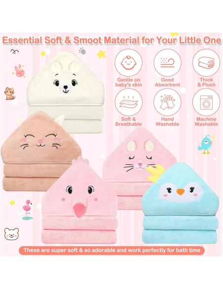 Toallas con Capucha para Bebés Sublaga - 15 Piezas Suaves y Absorbentes