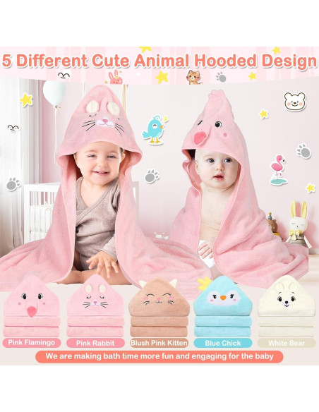 Toallas con Capucha para Bebés Sublaga - 15 Piezas Suaves y Absorbentes