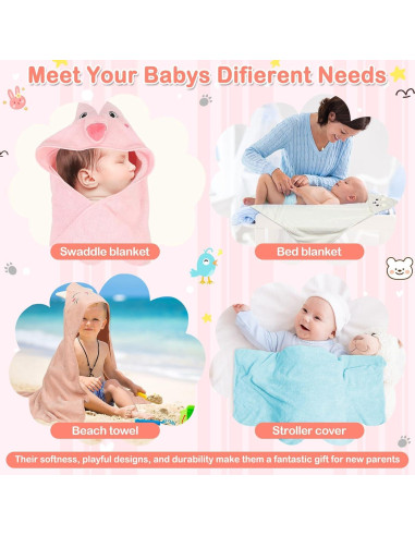 Toallas con Capucha para Bebés Sublaga - 15 Piezas Suaves y Absorbentes