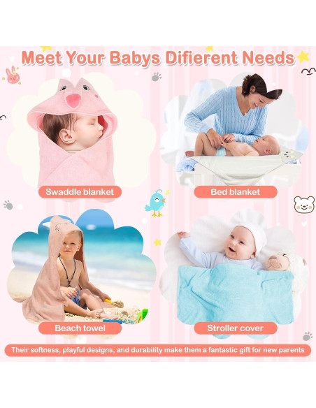 Toallas con Capucha para Bebés Sublaga - 15 Piezas Suaves y Absorbentes