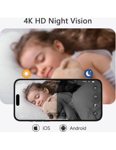 Cámara de Seguridad Mini 4K Stenrital Inalámbrica con Batería 8h