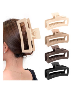 Clips de Garra Jumbo XL ZYTJ para Cabello Grueso - 4 Piezas