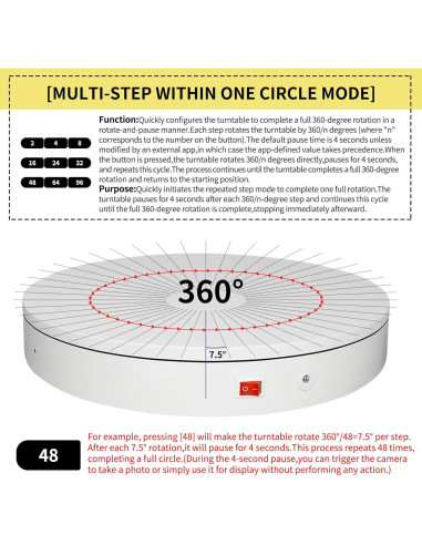 Soporte giratorio motorizado 20 cm ComXim 45 kg para fotografía