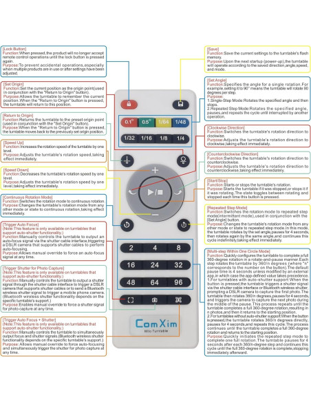Soporte giratorio motorizado 20 cm ComXim 45 kg para fotografía