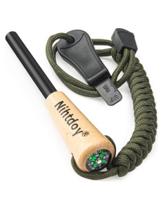 Ferro Rod Nihtdoy con Striker de Acero y Mango de Madera