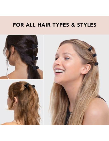 Clips de Garra Kitsch de Plástico Reciclado Tortuga y Negro 6 pcs