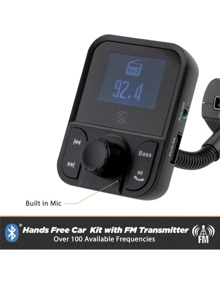 Kit de Coche Bluetooth 5.0 Scosche con Soporte para Teléfono