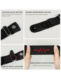 Cinturón Elástico Sin Hebilla BELTROAD Ajustable Unisex Negro 2