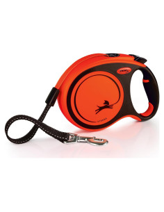 Correa Retráctil para Perros Flexi XT33T8 - 8 m, Naranja/Negro