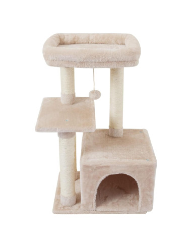 Árbol para Gatos FISH&NAP Beige con Rascador y Plataforma
