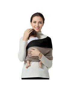 Portabebés Envoltura Shiaon Algodón Negro y Marrón 3.2-13.6 kg