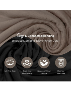 Portabebés Envoltura Shiaon Algodón Negro y Marrón 3.2-13.6 kg 2