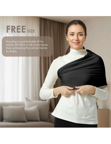 Portabebés Envoltura Shiaon Algodón Negro y Marrón 3.2-13.6 kg