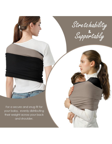 Portabebés Envoltura Shiaon Algodón Negro y Marrón 3.2-13.6 kg
