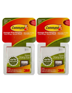 Tiras para colgar cuadros Command 3M 12 pares medianas blancas