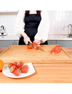 Tabla de Cortar de Bambú Utoplike 60.96 x 40.64 cm con Canal de Jugo 2