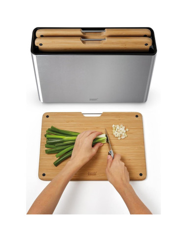 Conjunto de 3 Tablas de Cortar de Bambú Joseph Joseph con Estuche