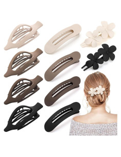 10 Clips de Pelo Planos Franceses ProSuites - Antideslizantes