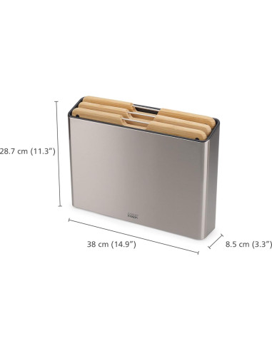 Conjunto de 3 Tablas de Cortar de Bambú Joseph Joseph con Estuche