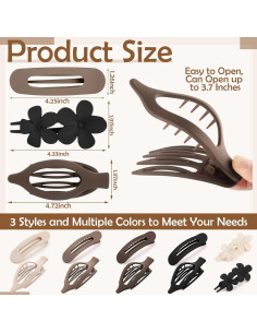 10 Clips de Pelo Planos Franceses ProSuites - Antideslizantes 2