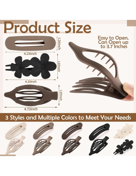 10 Clips de Pelo Planos Franceses ProSuites - Antideslizantes