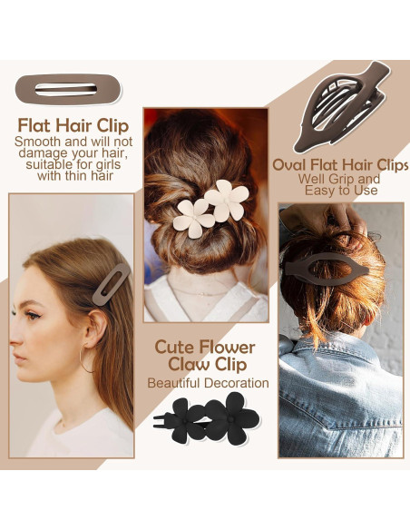 10 Clips de Pelo Planos Franceses ProSuites - Antideslizantes