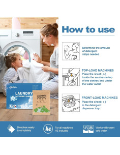 Hojas de Detergente Ecológicas LAUNDRYLUX 60 Cargas Sin Fragancia 2