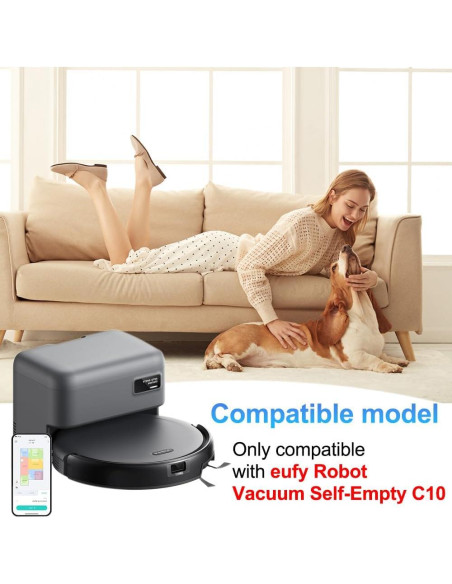 Accesorios Zengerent C10 para Aspirador Robot Eufy C10 - 1 Cepillo Principal, 4 Filtros HEPA, 4 Cepillos Laterales