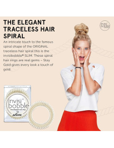 Invisibobble SLIM Paquete de 3 - Accesorios para Cabello Dorado 2
