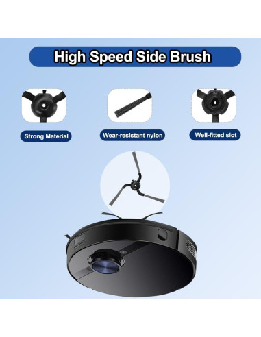 Accesorios Zengerent C10 para Aspirador Robot Eufy C10 - 1 Cepillo Principal, 4 Filtros HEPA, 4 Cepillos Laterales