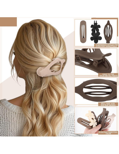 10 Clips de Pelo Planos Franceses ProSuites - Antideslizantes