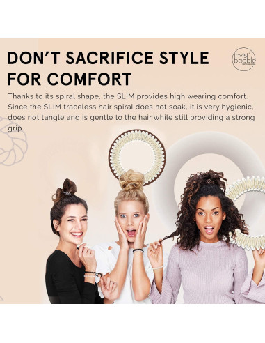Invisibobble SLIM Paquete de 3 - Accesorios para Cabello Dorado