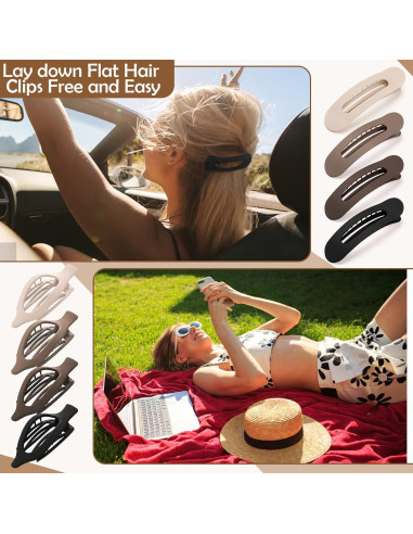 10 Clips de Pelo Planos Franceses ProSuites - Antideslizantes