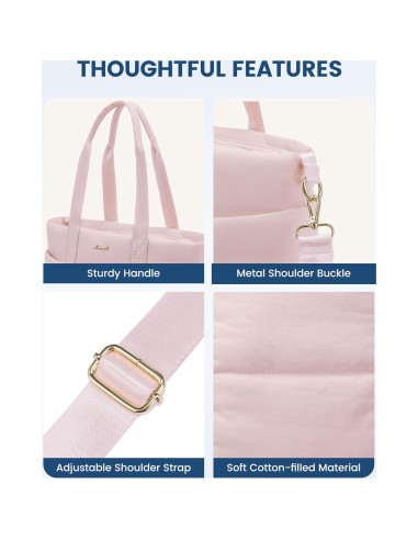 Bolsa de Pañales LOVEVOOK Rosa Impermeable 15.6" con Cambiador