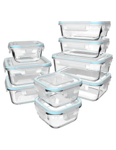 Juego de 18 Contenedores de Almacenamiento de Vidrio S SALIENT