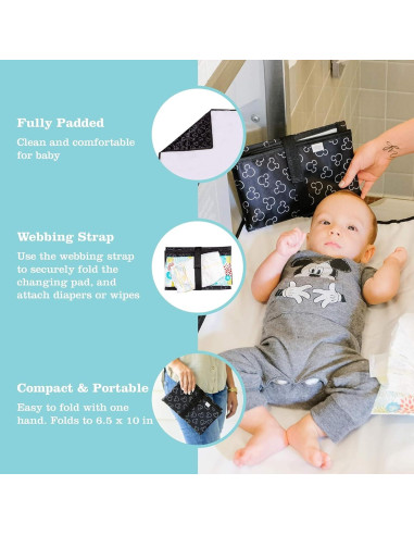 Almohadilla Cambiadora Portátil Disney Baby J.L. Childress - Negro