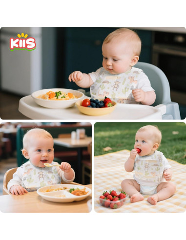Baberos Desechables KIIS para Bebés - 20 Unidades Impermeables