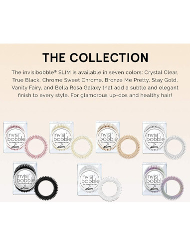 Invisibobble SLIM Paquete de 3 - Accesorios para Cabello Dorado