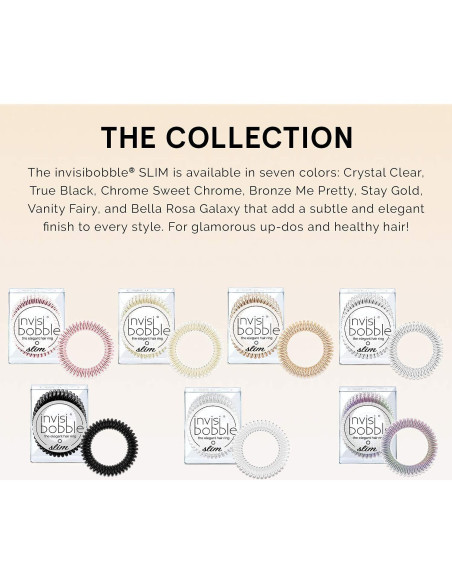 Invisibobble SLIM Paquete de 3 - Accesorios para Cabello Dorado