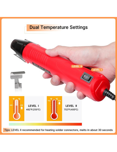 Kit de Conectores de Cable Kuject 820PCS con Pistola de Calor