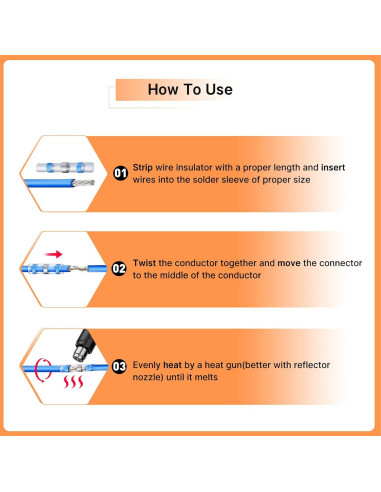 Kit de Conectores de Cable Kuject 820PCS con Pistola de Calor