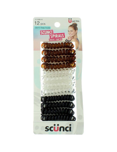 Espirales Sujetadores de Cabello Scunci 12 Piezas Sin Marcas