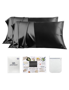 Funda de Almohada de Seda PROMEED 23 Momme 100% Morera - Negro