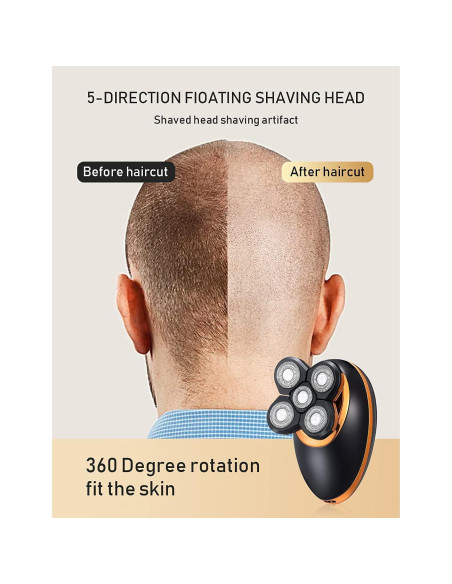 Afeitadora eléctrica 5 en 1 Dghvin Oro 5D recargable USB