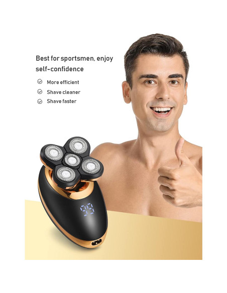 Afeitadora eléctrica 5 en 1 Dghvin Oro 5D recargable USB