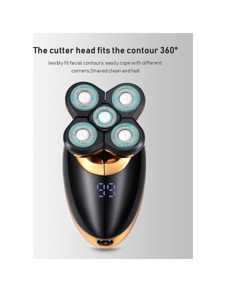 Afeitadora eléctrica 5 en 1 Dghvin Oro 5D recargable USB