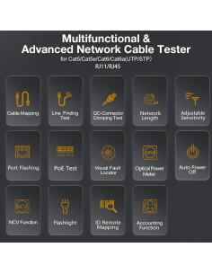 Probador de Cable de Red FIXCHIGO 10 en 1 600m OPM VFL 2