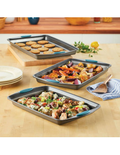 Juego de bandejas para galletas Rachael Ray 3 piezas acero 2