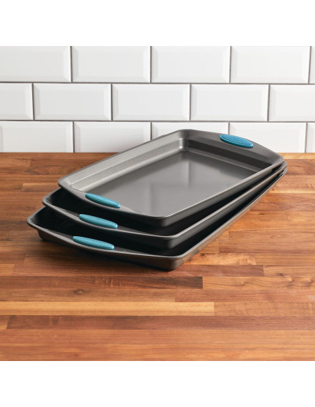 Juego de bandejas para galletas Rachael Ray 3 piezas acero